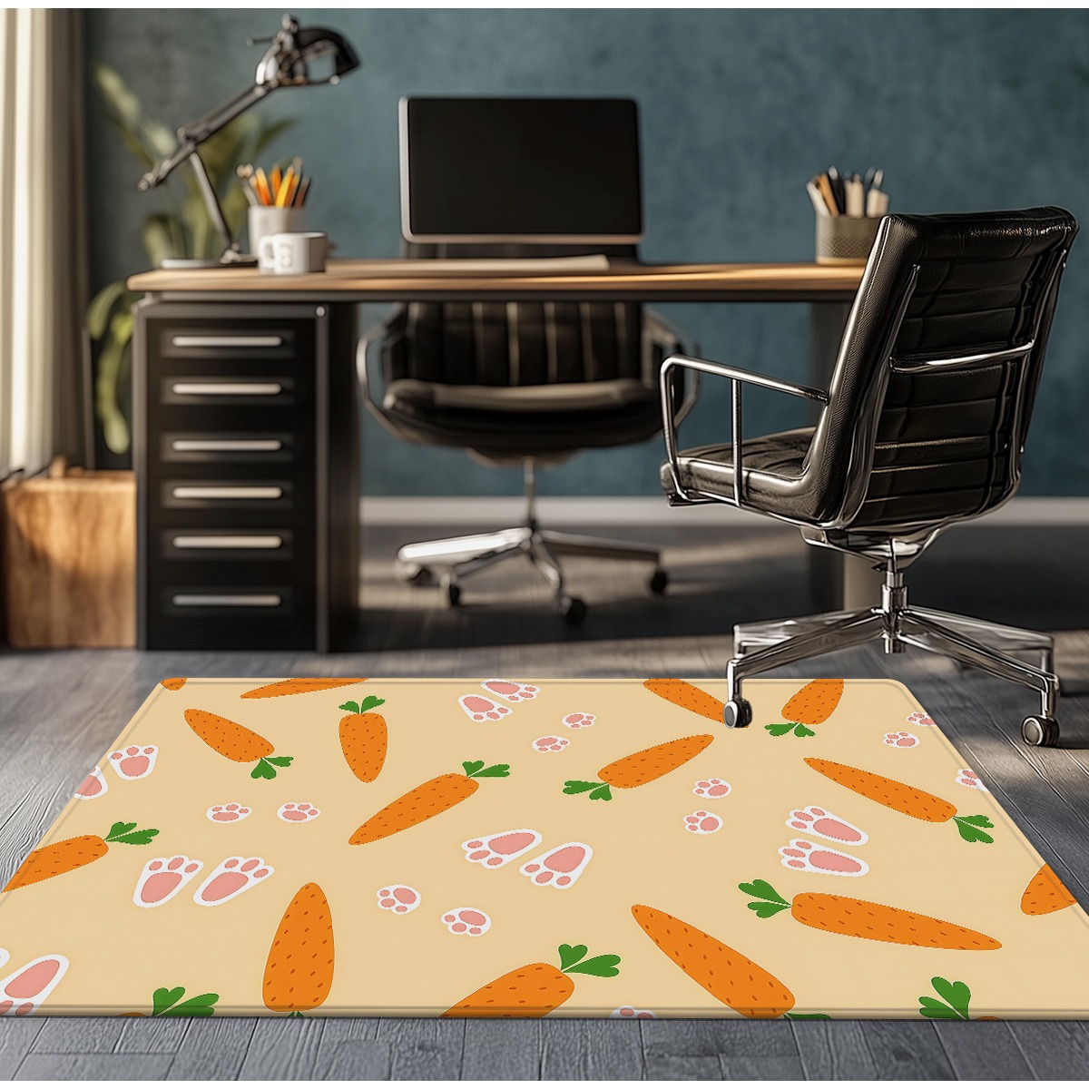 Carrot and paw print rug cute  - Soft Rug Nursery のレビューと価格