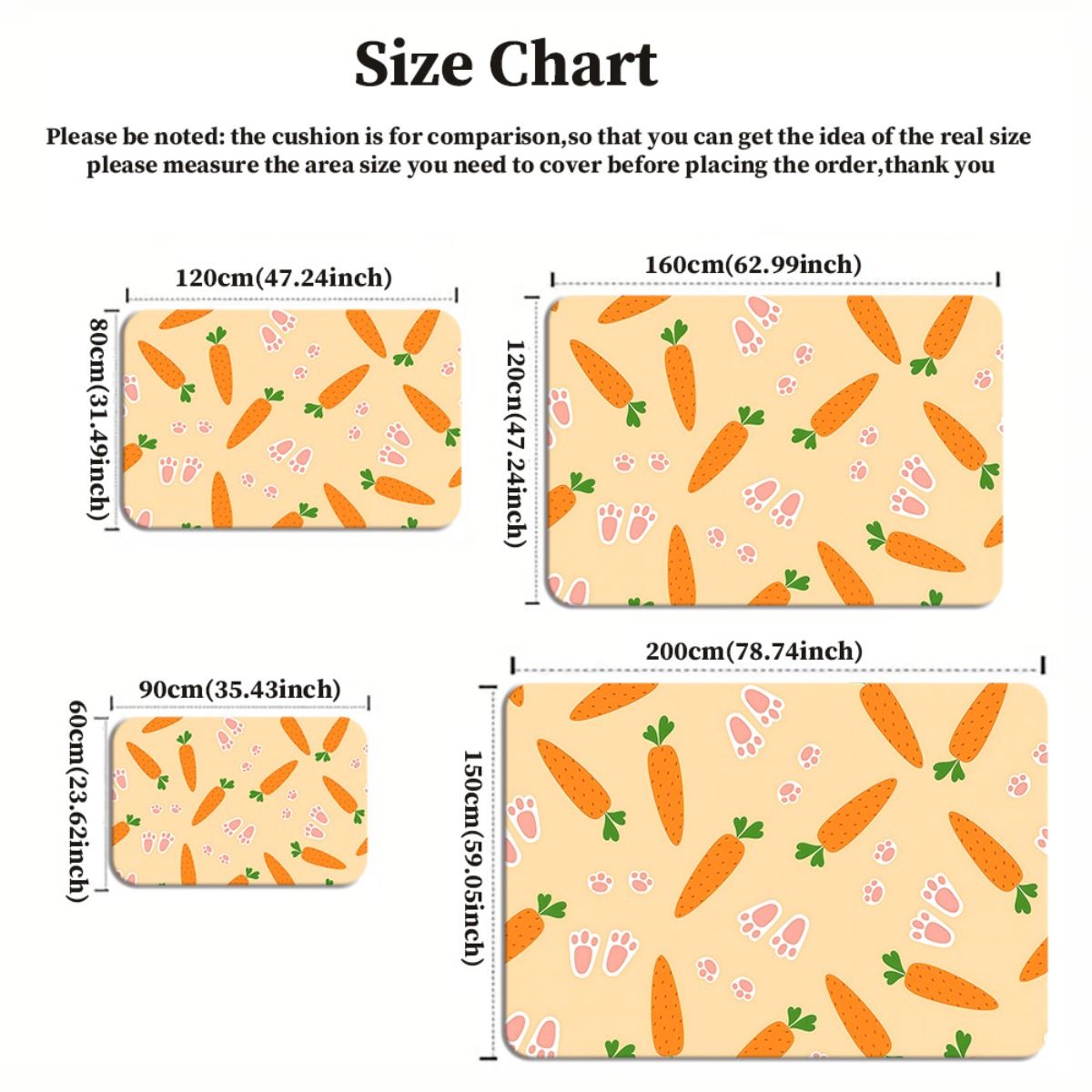 Carrot and paw print rug cute  - Soft Rug Nursery のレビューと価格