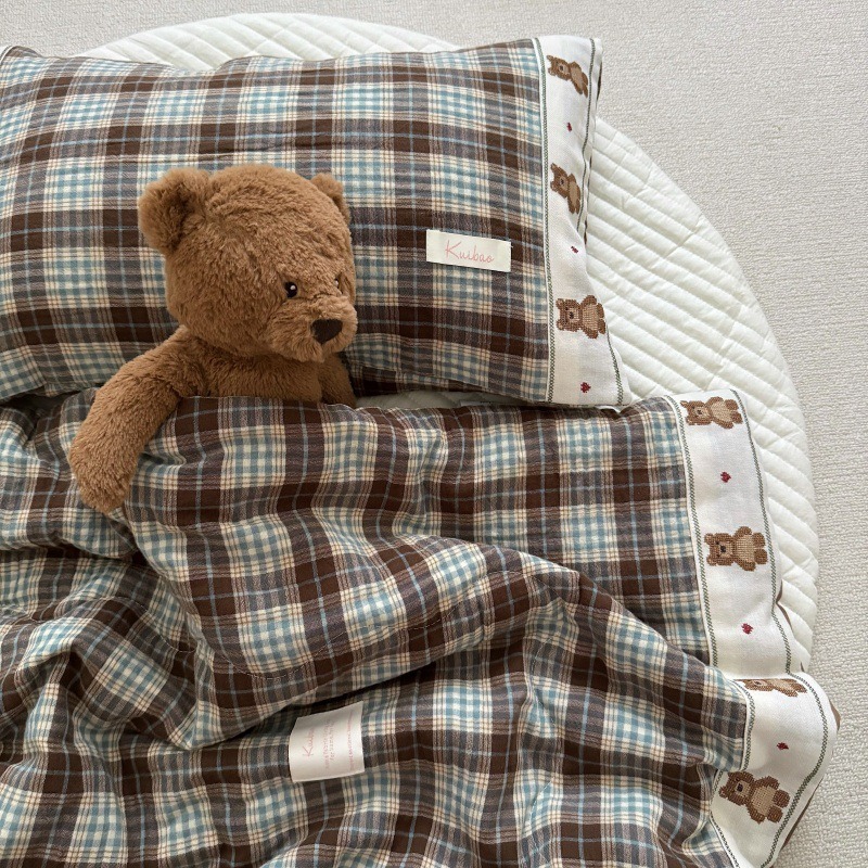 Breathable Grid Linen Quilt fo - Baby Nursery Bedding のレビューと価格