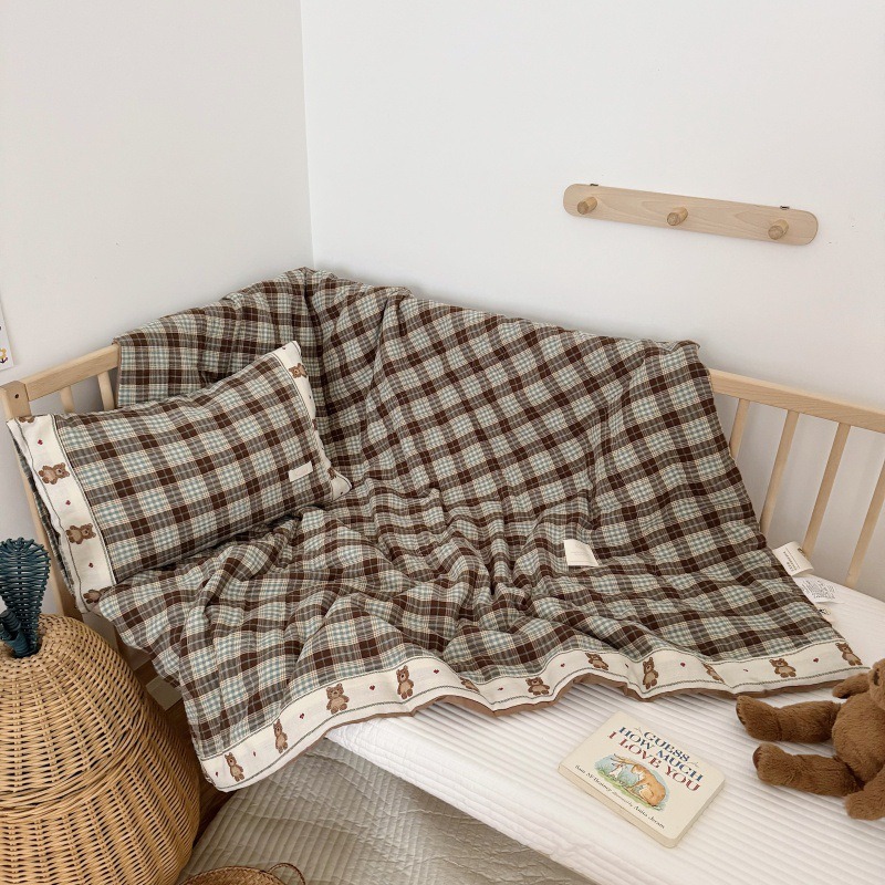 Breathable Grid Linen Quilt fo - Baby Nursery Bedding のレビューと価格