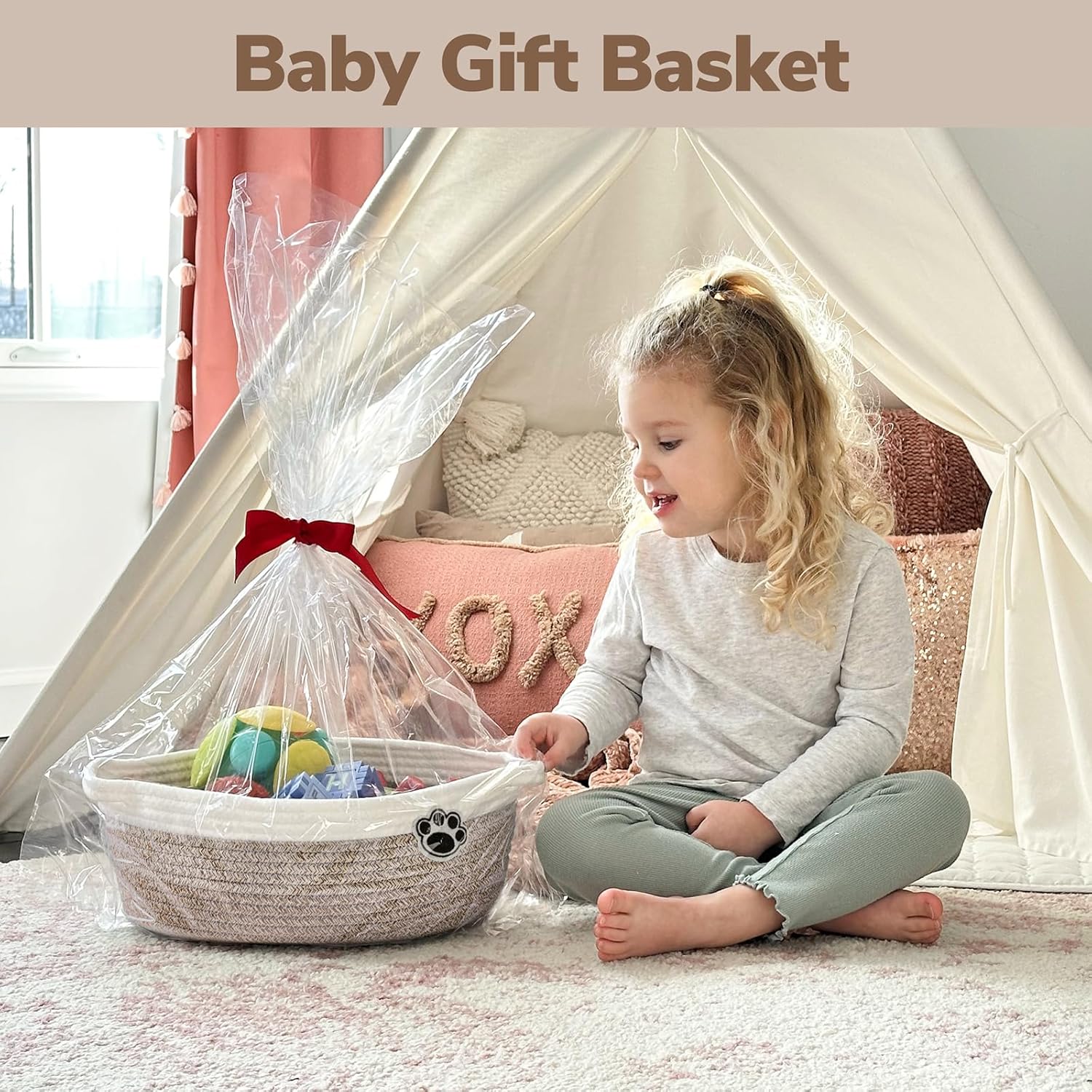 Woven Dog Toy Basket, 12x8x5 I - Baby Nursery Images のレビューと価格