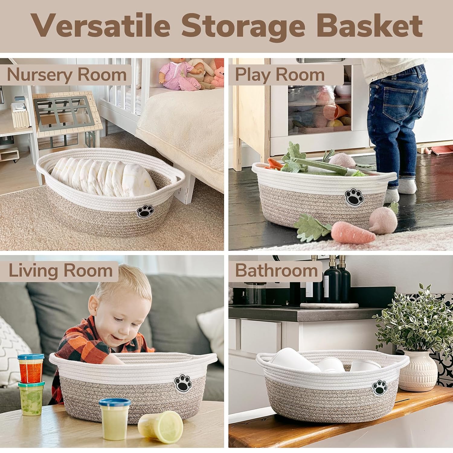 Woven Dog Toy Basket, 12x8x5 I - Baby Nursery Images のレビューと価格