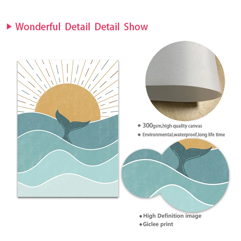 1pc frameless Fish Whale Seagu - Baby Nursery Quotes のレビューと価格