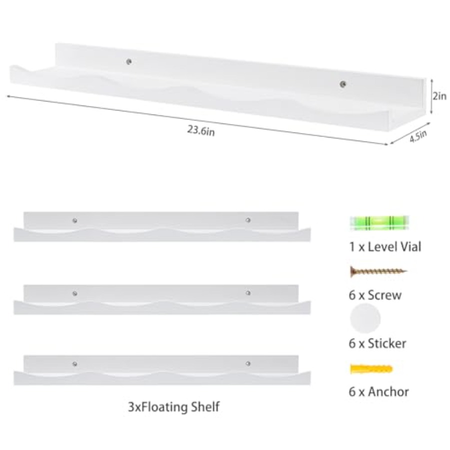 Floating Bookshelf for Floatin - Baby Nursery Floating Shelves のレビューと価格