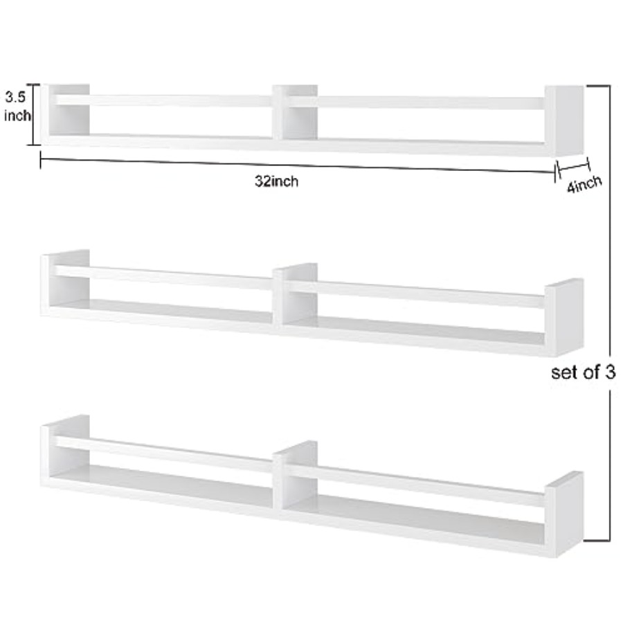 White Nursery Bookshelves, 32I - Baby Nursery Floating Shelves のレビューと価格