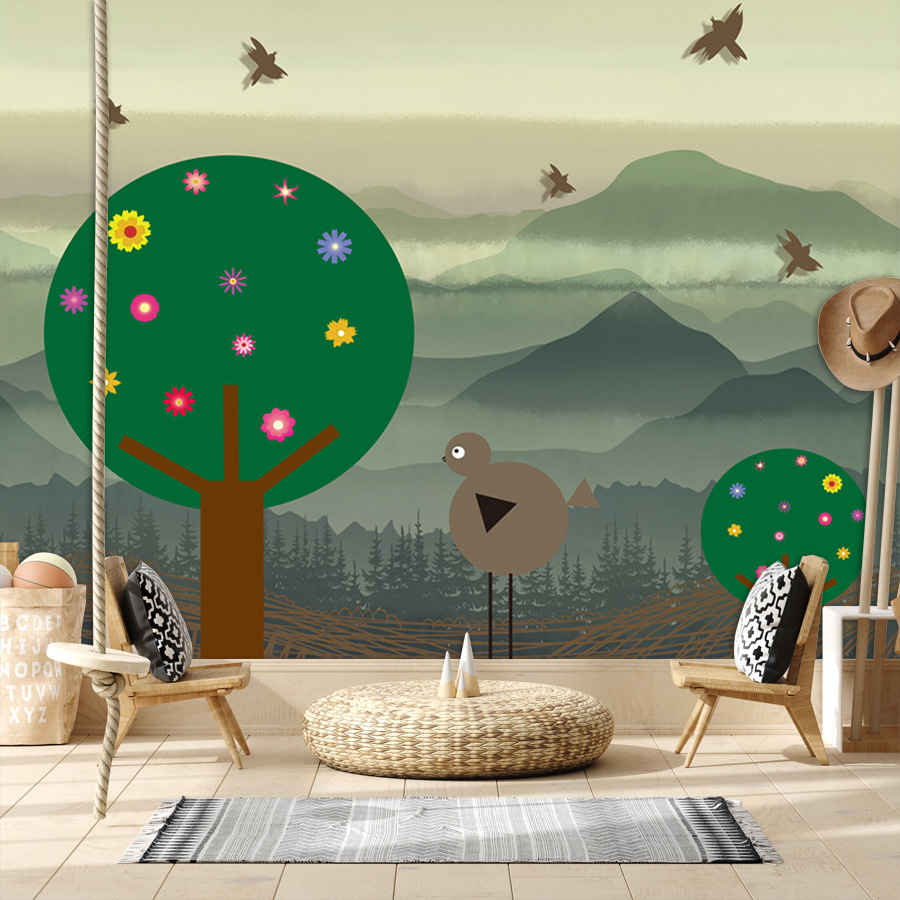 Cartoon Custom Easy to Apply P - Baby Nursery Peel And Stick Wallpaper のレビューと価格