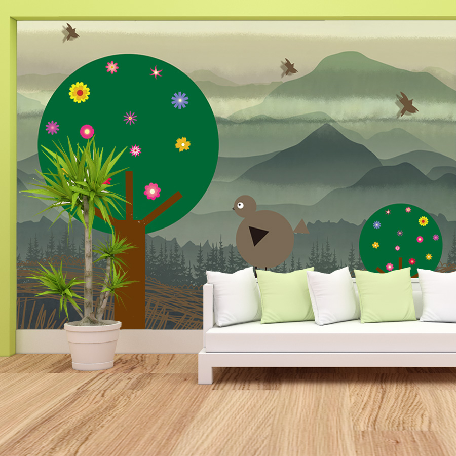 Cartoon Custom Easy to Apply P - Baby Nursery Peel And Stick Wallpaper のレビューと価格