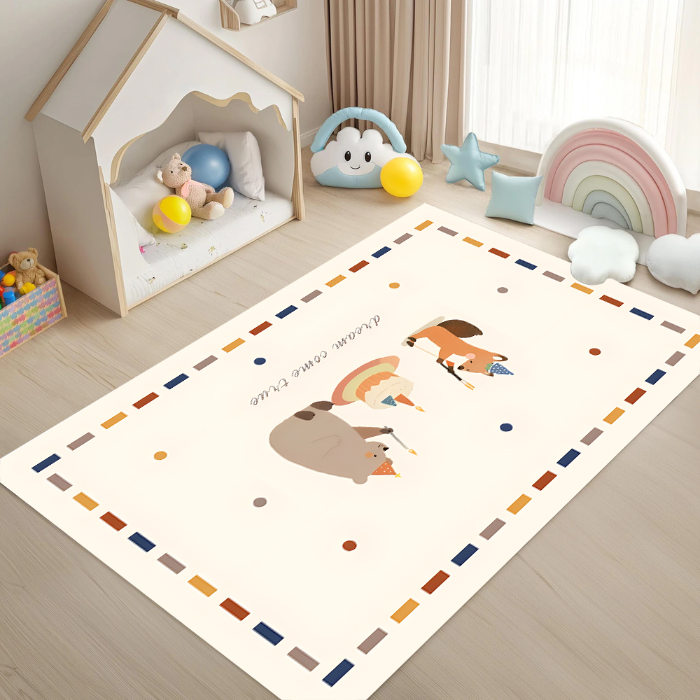 Cute Cartoon Fox Head Area Rug - Baby Nursery Rug のレビューと価格