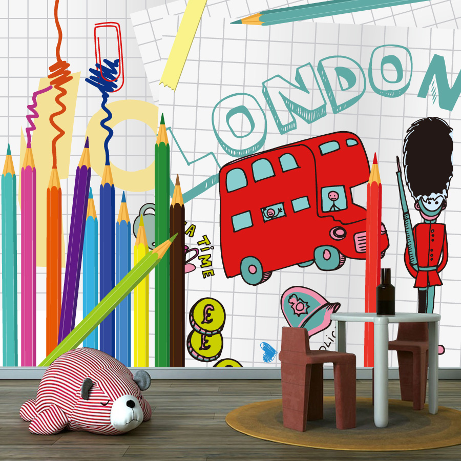 Custom Cartoon Easy to Apply P - Baby Nursery Peel And Stick Wallpaper のレビューと価格