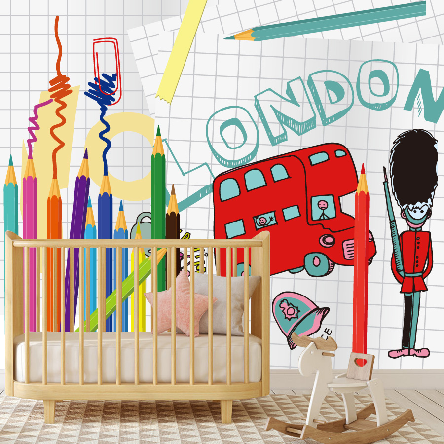 Custom Cartoon Easy to Apply P - Baby Nursery Peel And Stick Wallpaper のレビューと価格