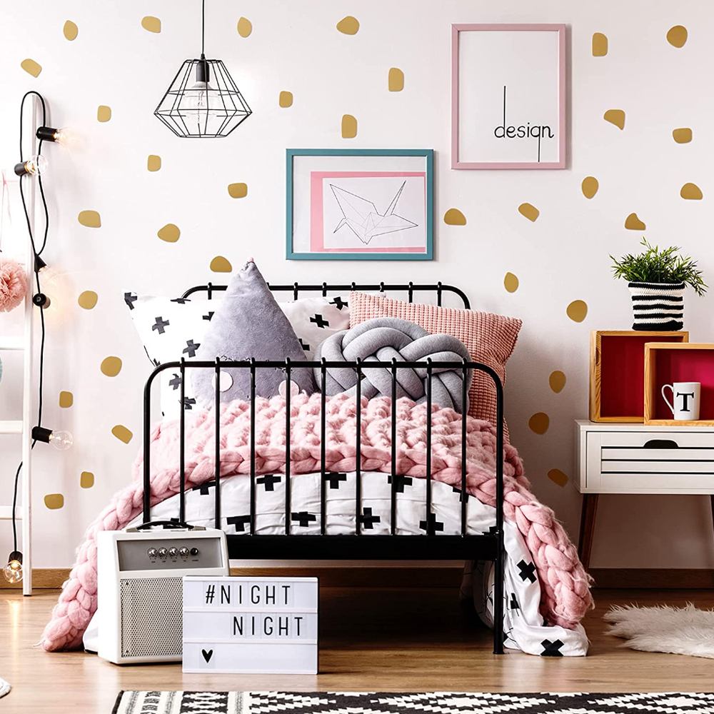 96Pcs/set Cute  Irregular Dots - Baby Nursery Wallpaper Girl のレビューと価格