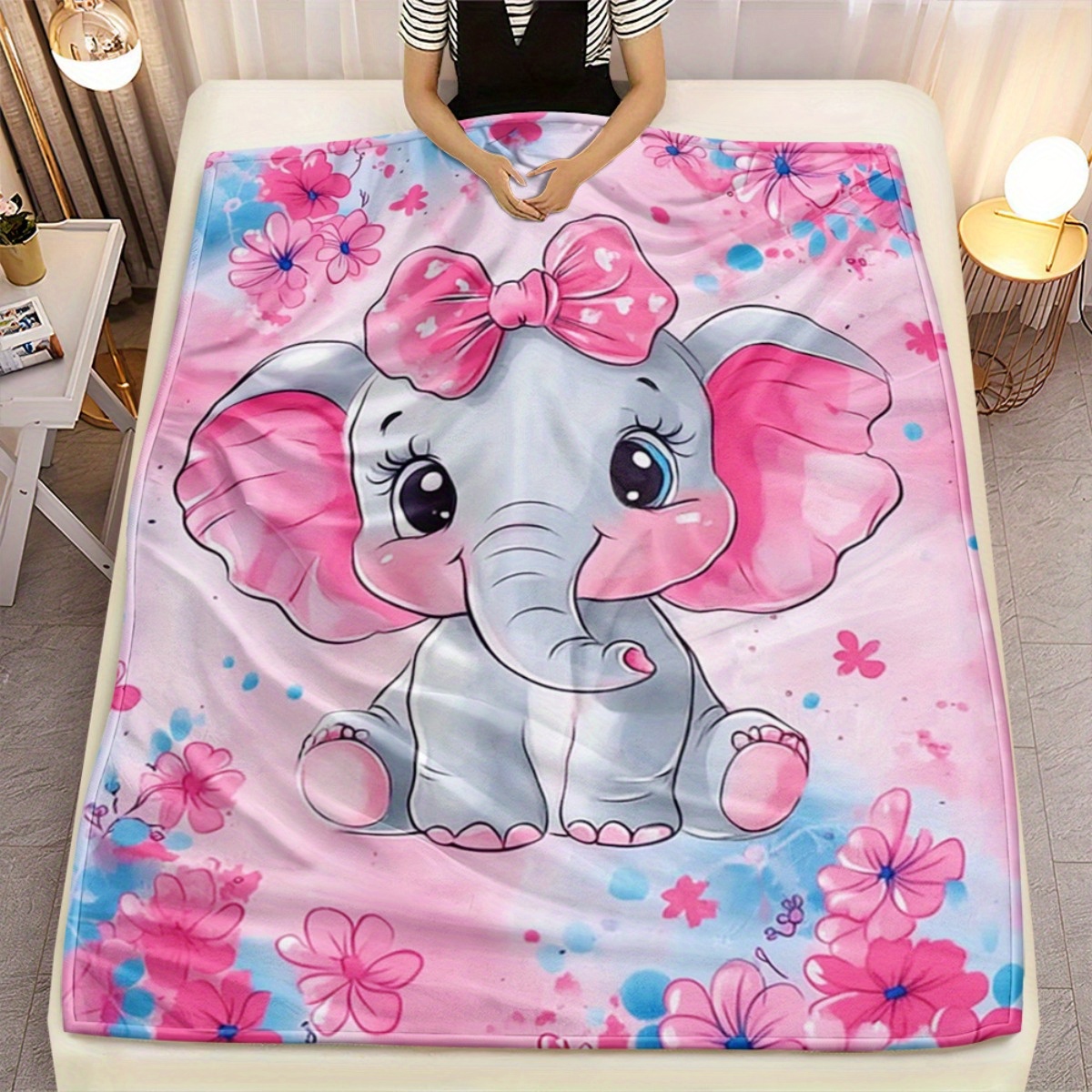 1pc Cute Pink Elephant with Bo - Baby Nursery Themes Girl のレビューと価格