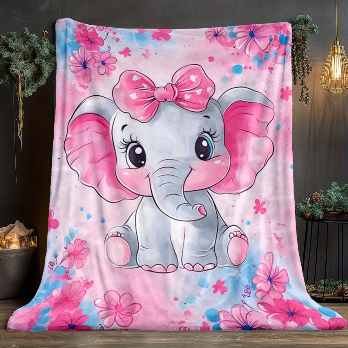 1pc Cute Pink Elephant with Bo - Baby Nursery Themes Girl のレビューと価格