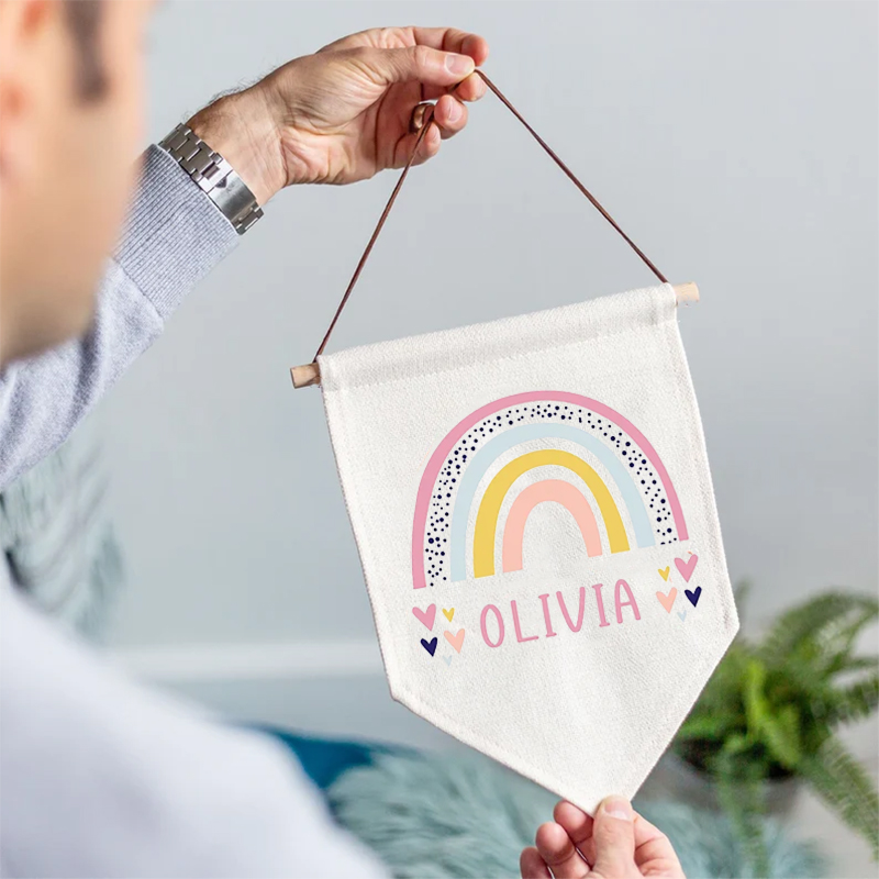 Personalised Name Banner Rainb - Baby Nursery Themes Girl のレビューと価格