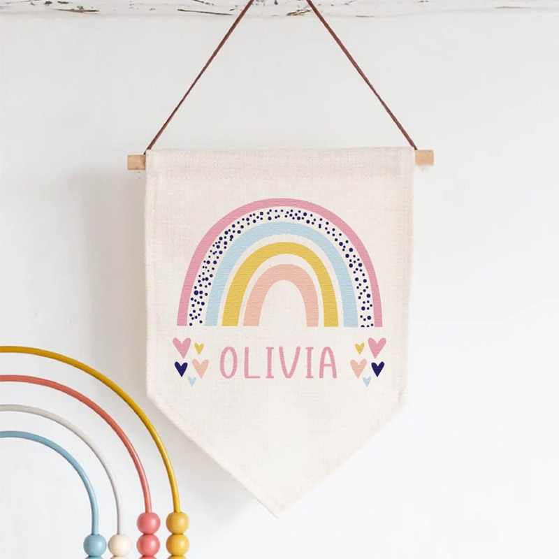 Personalised Name Banner Rainb - Baby Nursery Themes Girl のレビューと価格