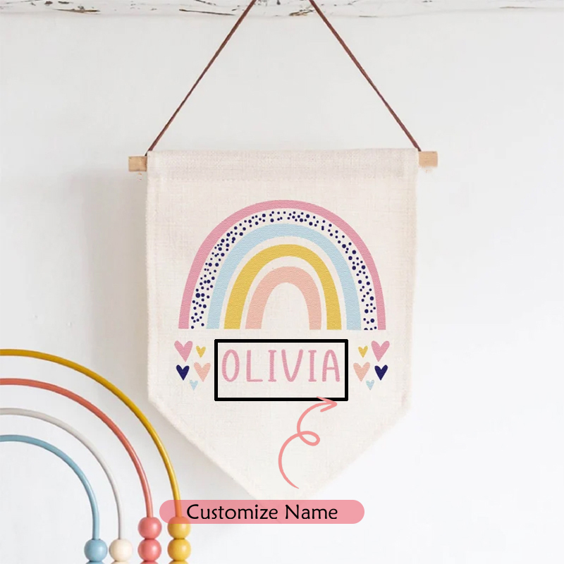 Personalised Name Banner Rainb - Baby Nursery Themes Girl のレビューと価格