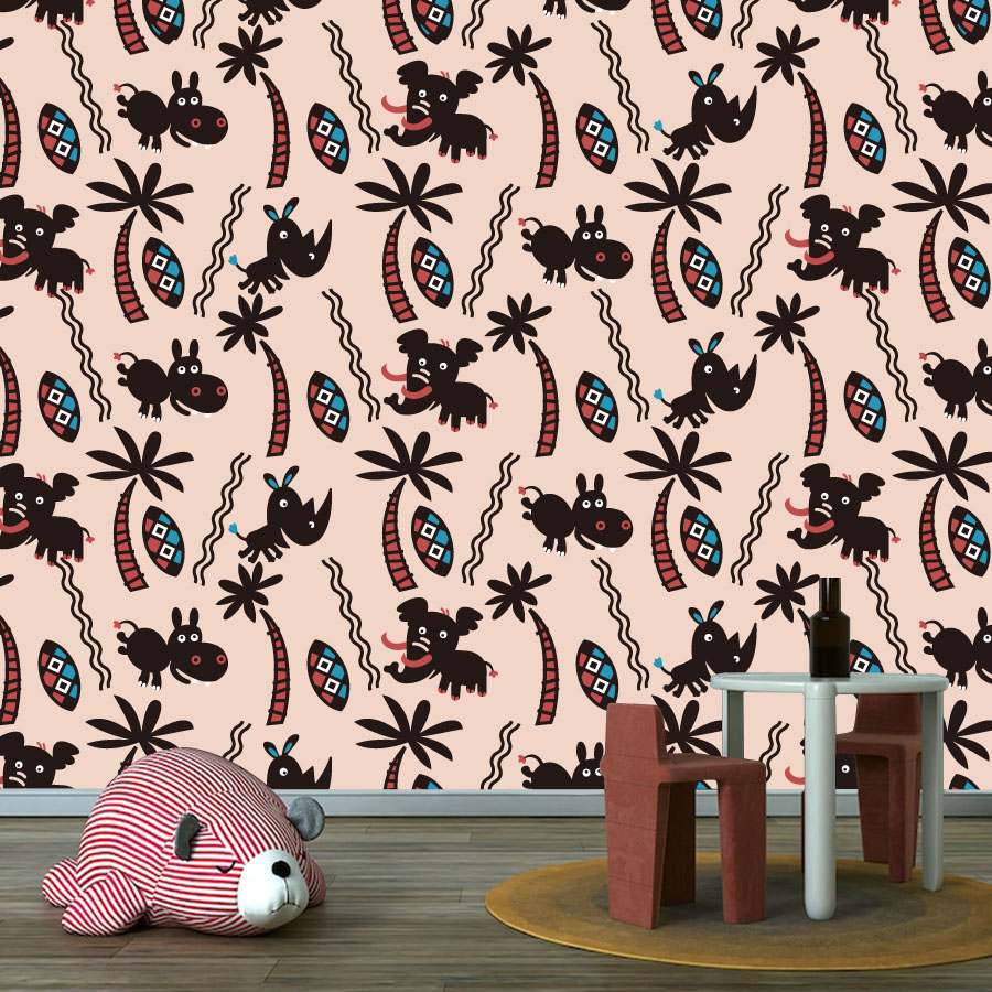Cartoon Custom Peel and Stick  - Baby Nursery Peel And Stick Wallpaper のレビューと価格