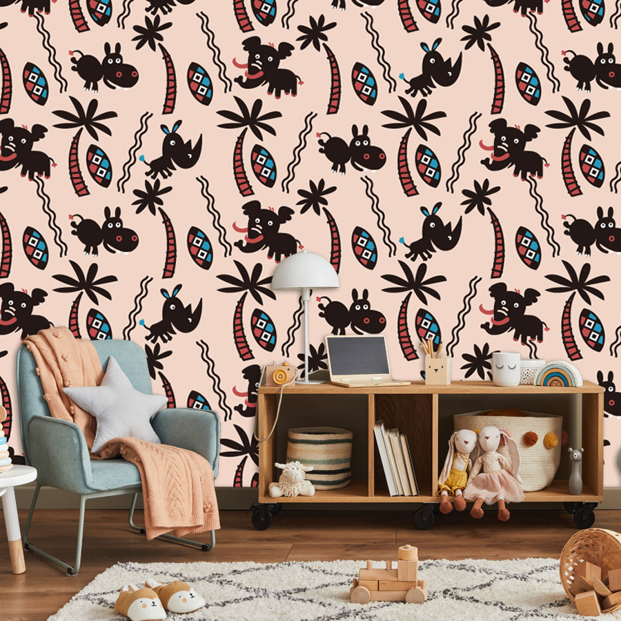 Cartoon Custom Peel and Stick  - Baby Nursery Peel And Stick Wallpaper のレビューと価格