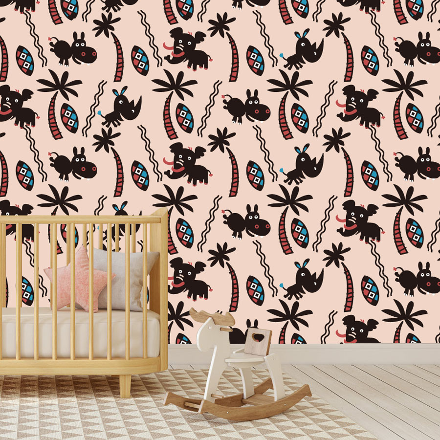 Cartoon Custom Peel and Stick  - Baby Nursery Peel And Stick Wallpaper のレビューと価格