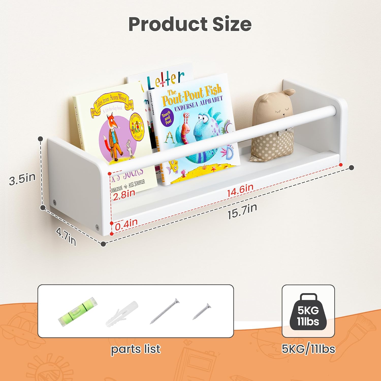 Floating Bookshelves for Wall, - Baby Nursery Floating Shelves のレビューと価格